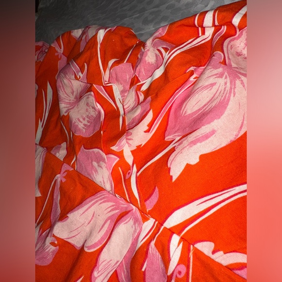 Orange/Pink Lena Off Shoulder Long Midi Dress - Picture 3 of 15